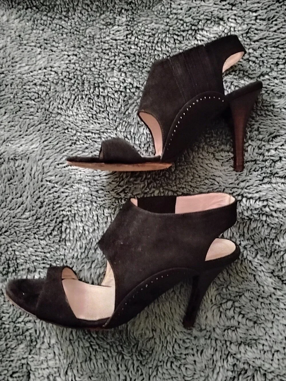 VANESSA BRUNO Genuine Leather Peep Toe Heels Shoes Women's Size EU 38